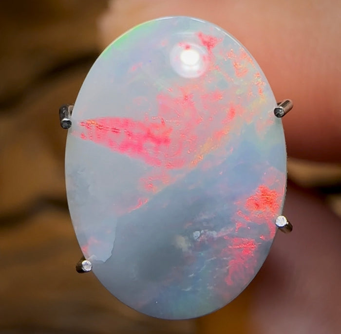 2.7cts - Red on Semi Black Opal from Lightning Ridge Bargain - Opal Whisperers