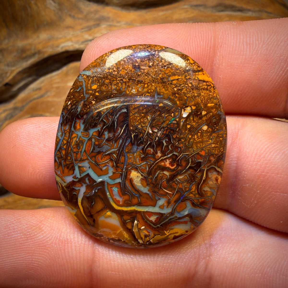86.1cts - Queensland Boulder Opal Tribal Pattern Picture Stone
