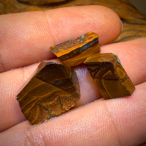 🔒29.8cts - 3x Australian Boulder Seam Opal Rubs Parcel