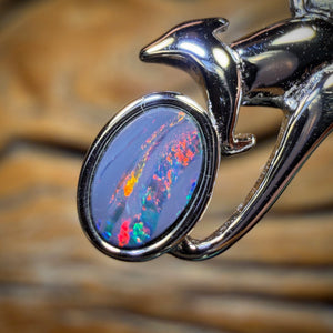 Sterling Silver - Australian Boulder Opal Doublet ROO Pendant