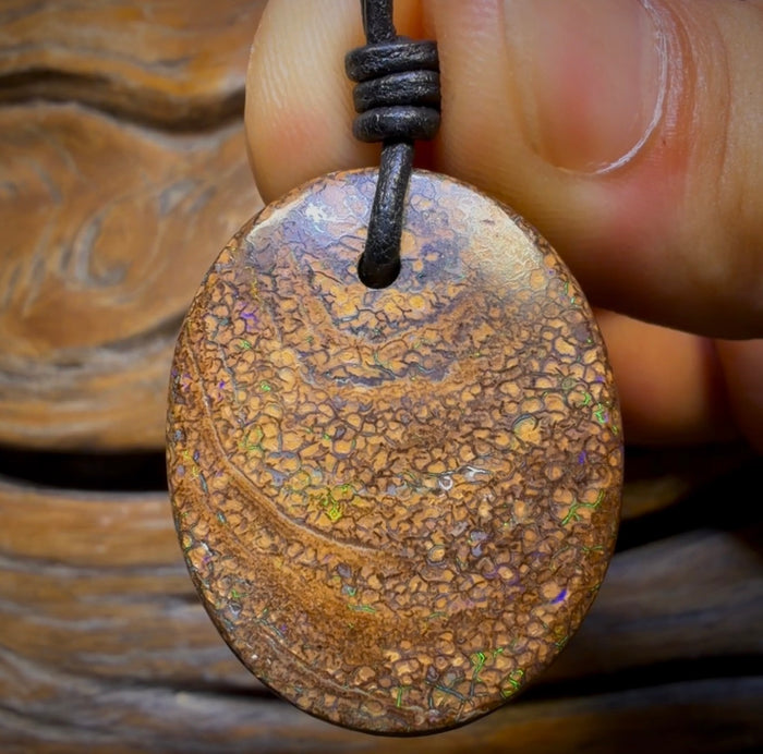🔨 AUCTION 🔨 32 x 26mm - Drilled Tribal Queensland Boulder Opal Necklace