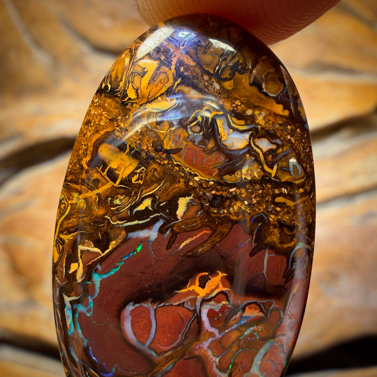 46.1cts - Tribal Yowah Nut Opal. Australian Opal Picture Stone