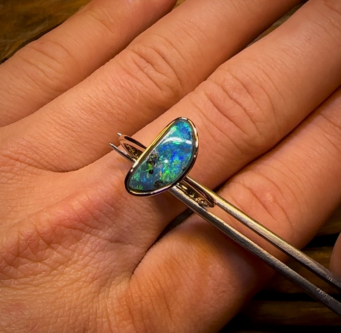 14k Gold - Solid Queensland Boulder Opal Ring