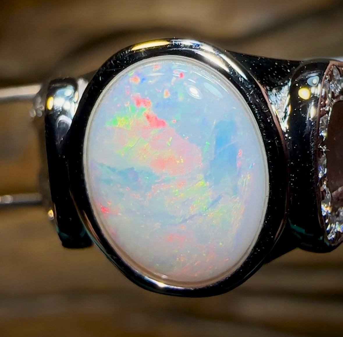 Sterling Silver - South Australian Crystal Opal Ring - Opal Whisperers
