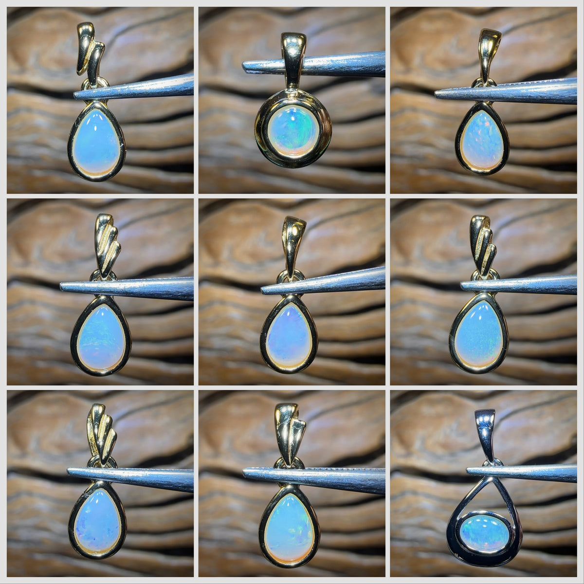 🔒Sterling Silver - WHOLESALE 9 PIECE PENDANT PARCEL. South Australian Solid Opal Jewellery