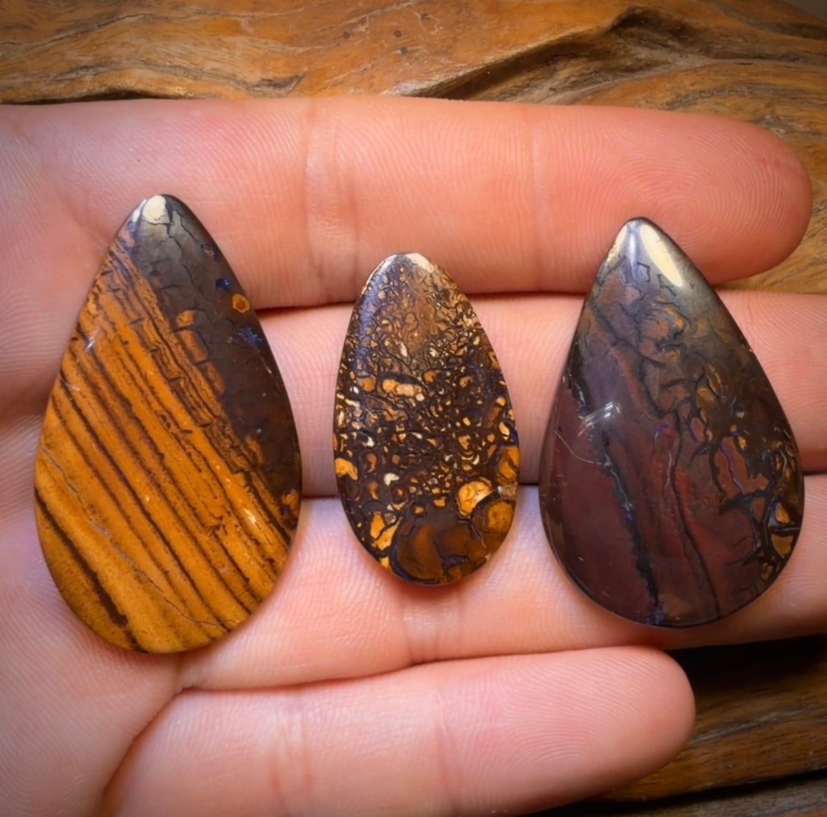 112.5cts - 3x Australian Tribal Boulder Opal’s. Wholesale Dealers Parcel