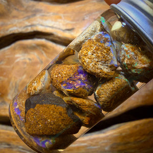 69.4cts - Jar of Yowah Nut Opal Rough w/ Fossil Opal