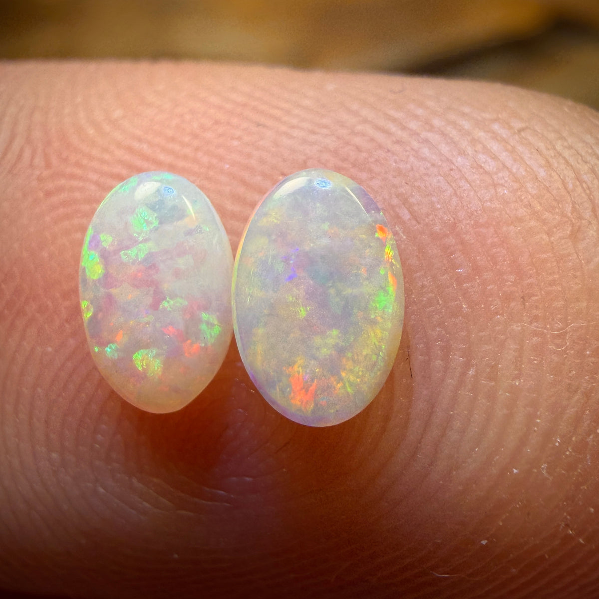0.45cts - South Australian White Opal Pair
