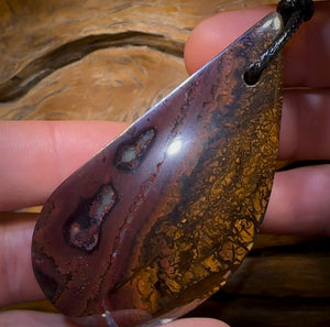 72 x 36mm - HUGE Drilled Boulder Opal Pendant w/ Eco Friendly Vegan Cord