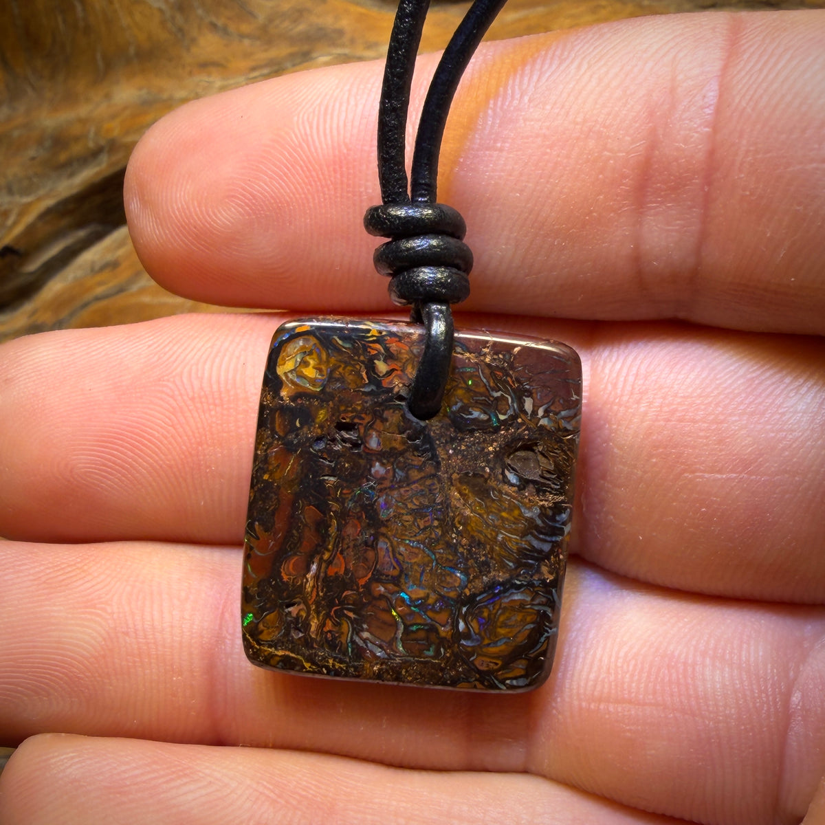 24 x 21mm - Drilled Tribal Queensland Boulder Opal Necklace