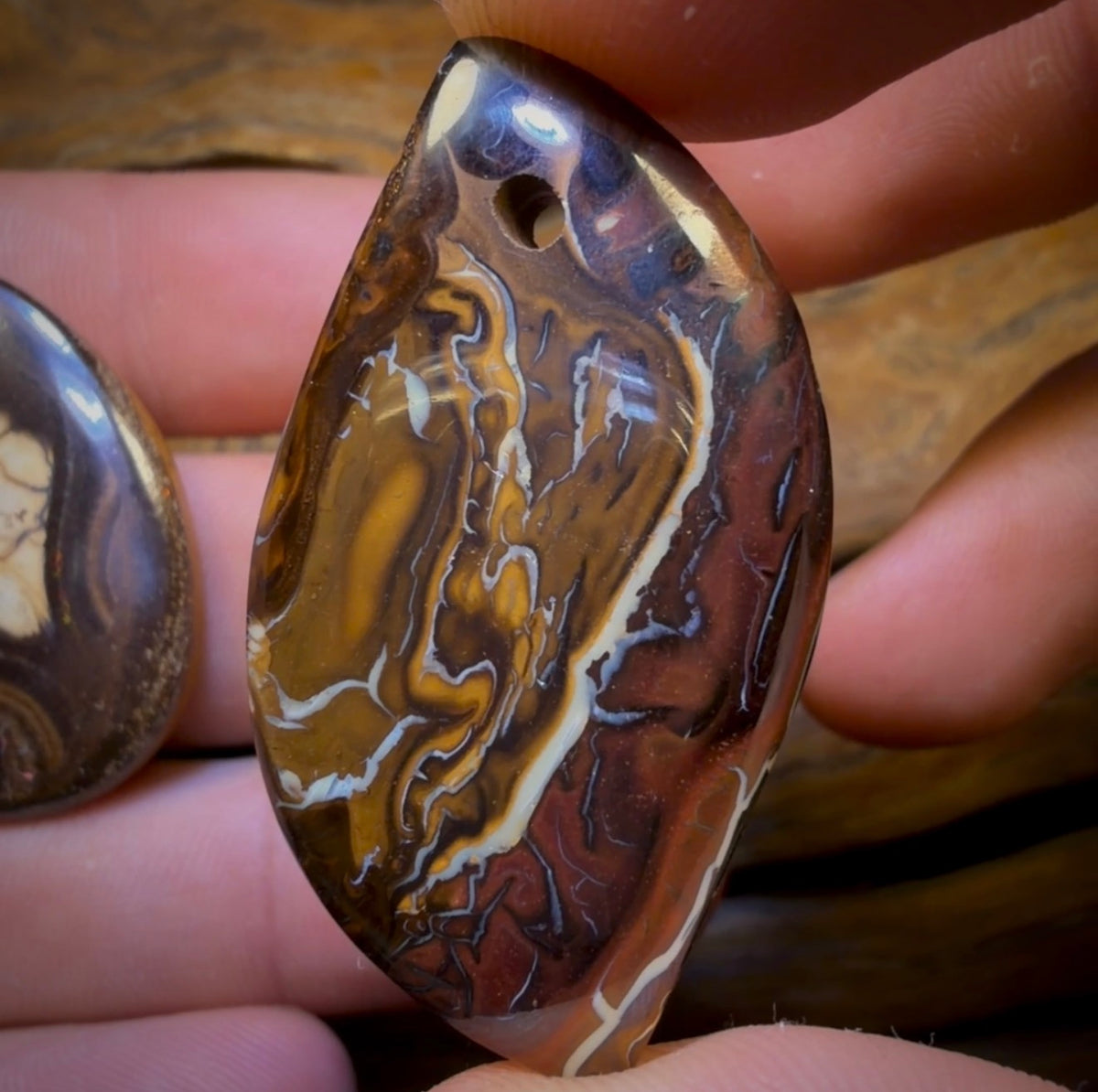 100.5cts - 3x Drilled Queensland Boulder Opals. Wholesale Parcel