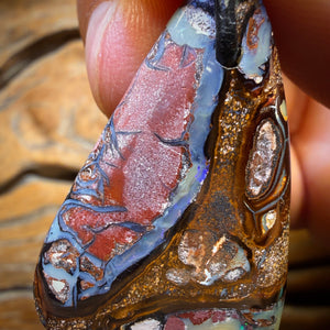 40 x 25mm - Wow Tribal Conglomerate Drilled Tribal Queensland Boulder Opal Necklace