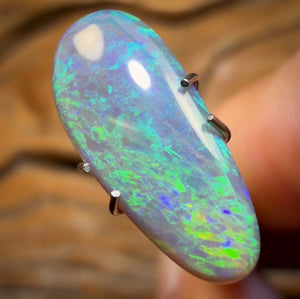 1.9cts - Lightning Ridge Black Crystal Opal. Double Sided