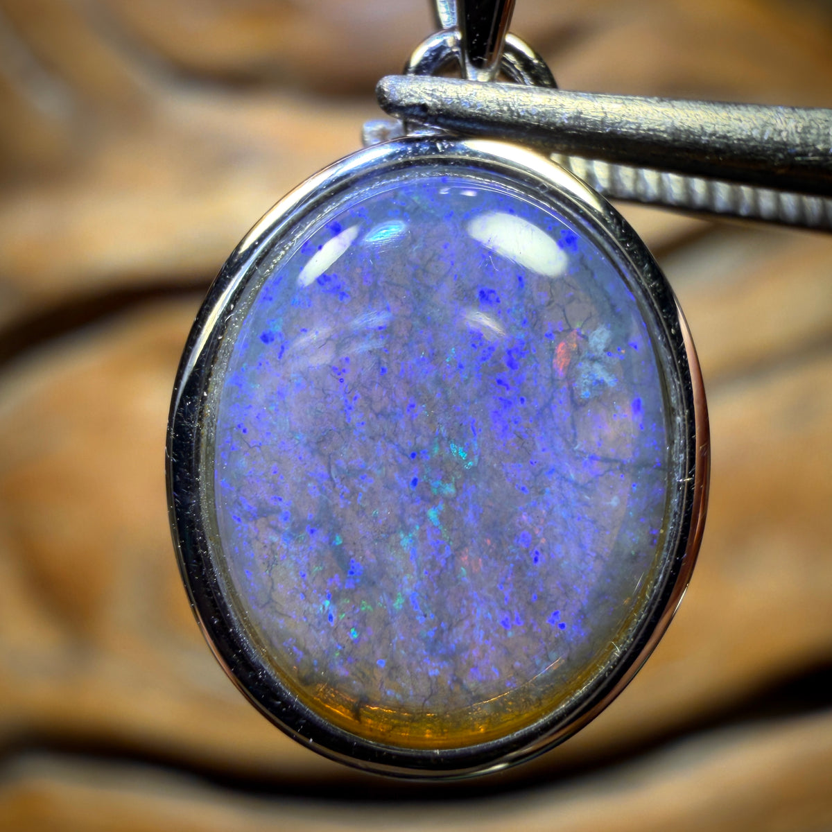 Sterling Silver - Solid South Australian Crystal Opal Pendant