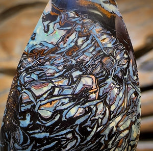 Awesome Solid Queensland Boulder Opal Pendant Black Tribal Magic