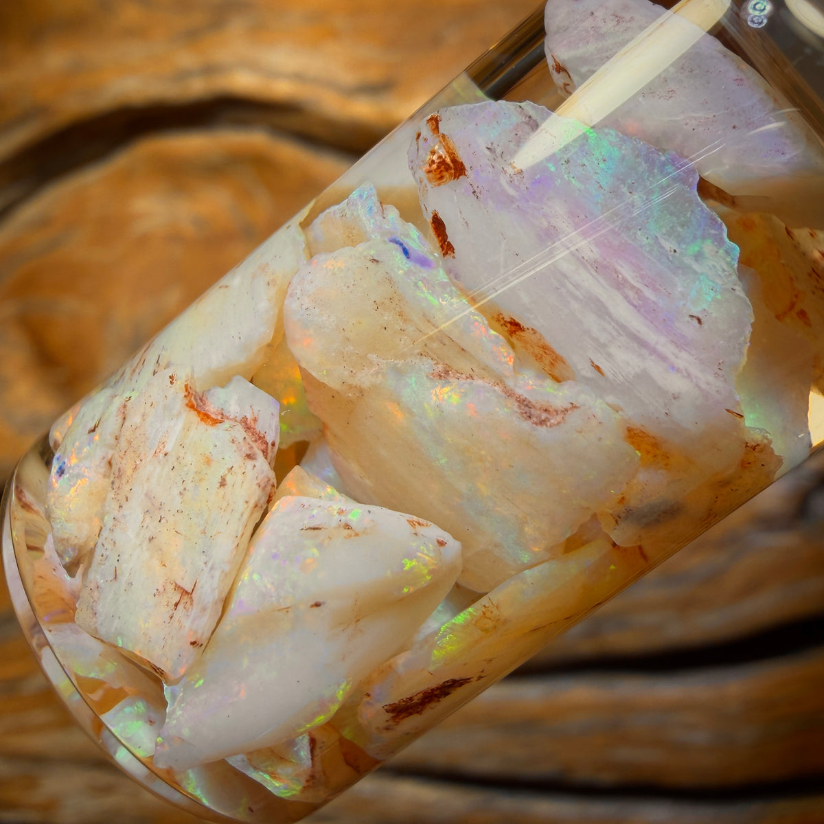 47cts - Vial of Shell Fossil Opal from South Australia