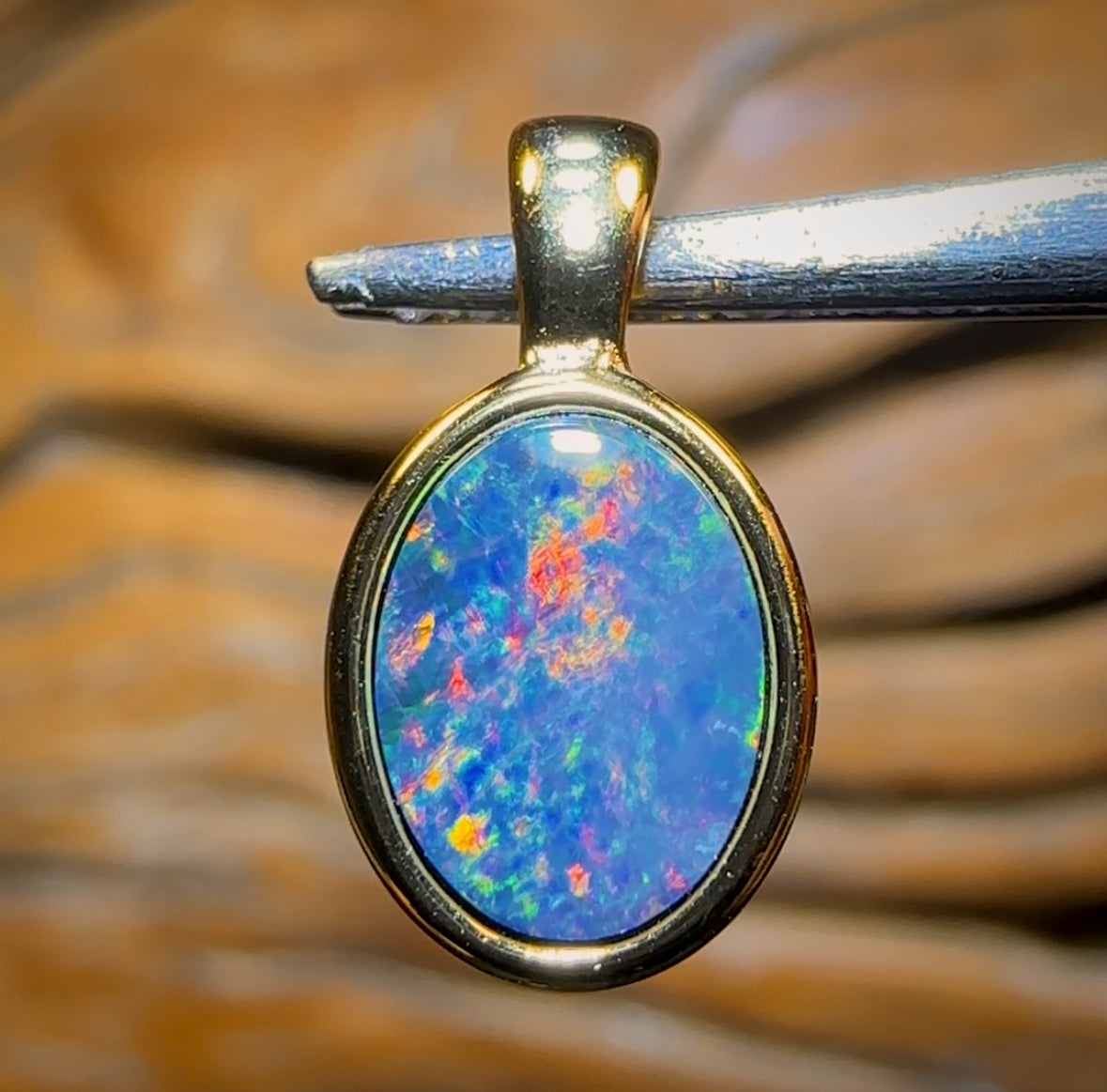Sterling Silber vergoldeter Anhänger mit Queensland Boulder Opal-Doublet