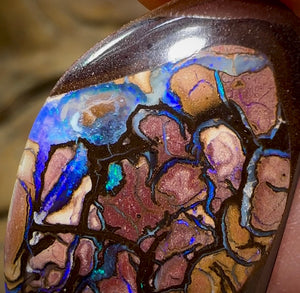 27.6cts - “Rivers” Australian Boulder Opal. Blue Tribal  Pattern