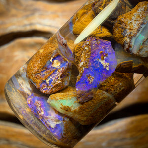 69.4cts - Jar of Yowah Nut Opal Rough w/ Fossil Opal