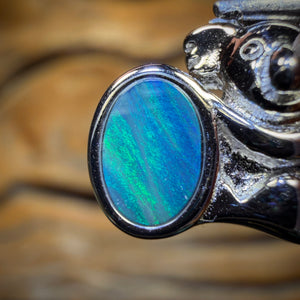 Sterling Silver - Australian Boulder Opal Doublet Pendant