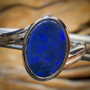 Sterling Silver - Queensland Boulder Opal Doublet Ring BARGAIN