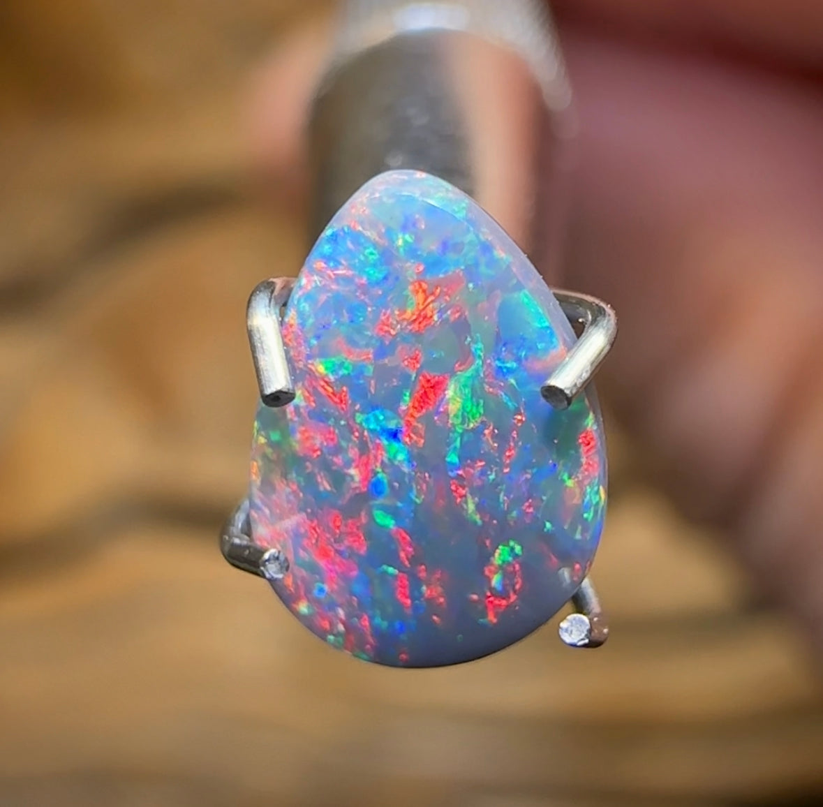 0.75cts - Australian Red on Black Opal from Lightning Ridge - Opal Whisperers