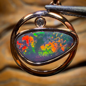 Sterling Silver - Queensland Boulder Opal Doublet Pendant