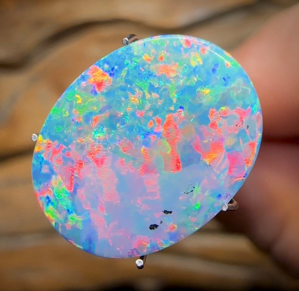 4.9cts - Lightning Ridge Black Opal Doublet. Old School - Opal Whisperers