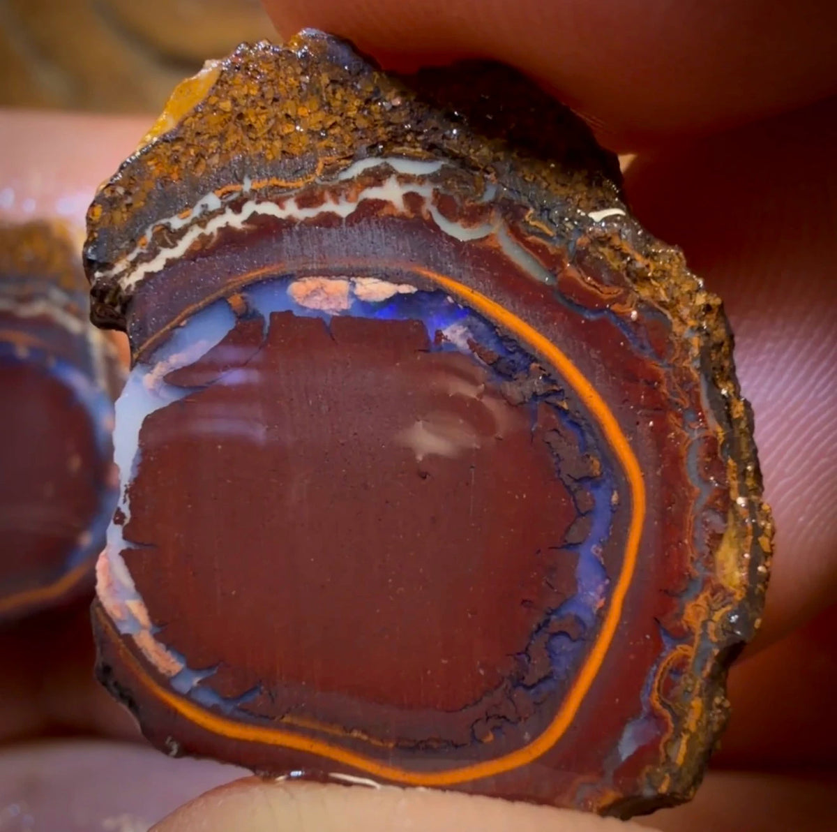 55.5cts - Yowah Nut Partial Crystal Centre Rough Specimen Pair