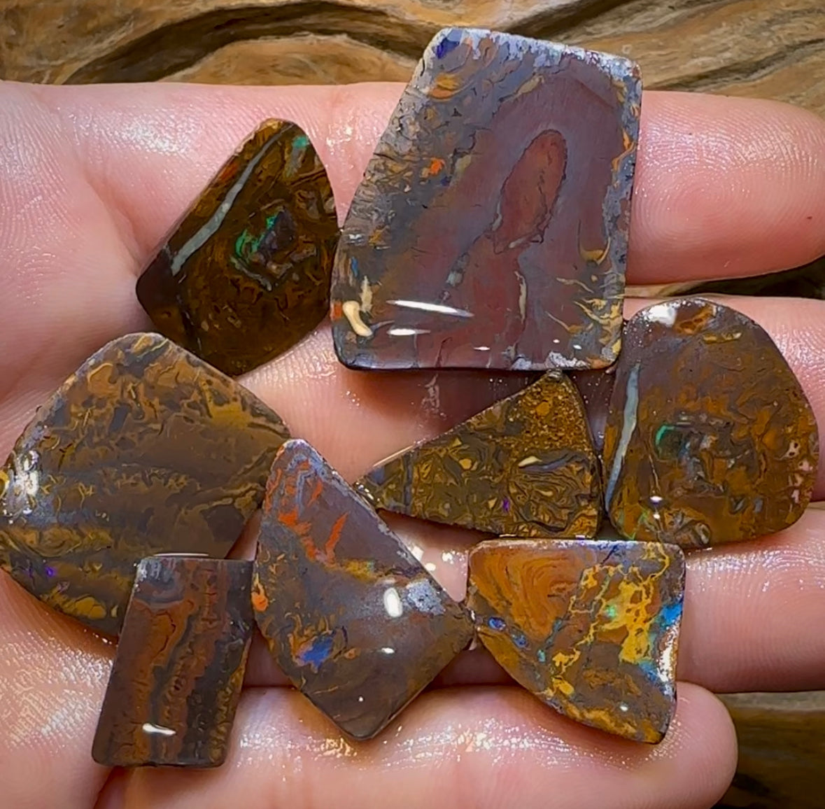 165cts - 8x Koroit Nut Rubs. Australian Boulder Opal - Opal Whisperers