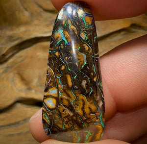 44.4cts - Australian Boulder Opal. Tribal Pattern