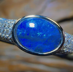 Sterling Silver - Queensland Boulder Opal Doublet Ring