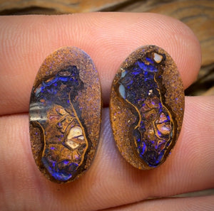 15.1cts - Tribal Queensland Boulder Opal Pair