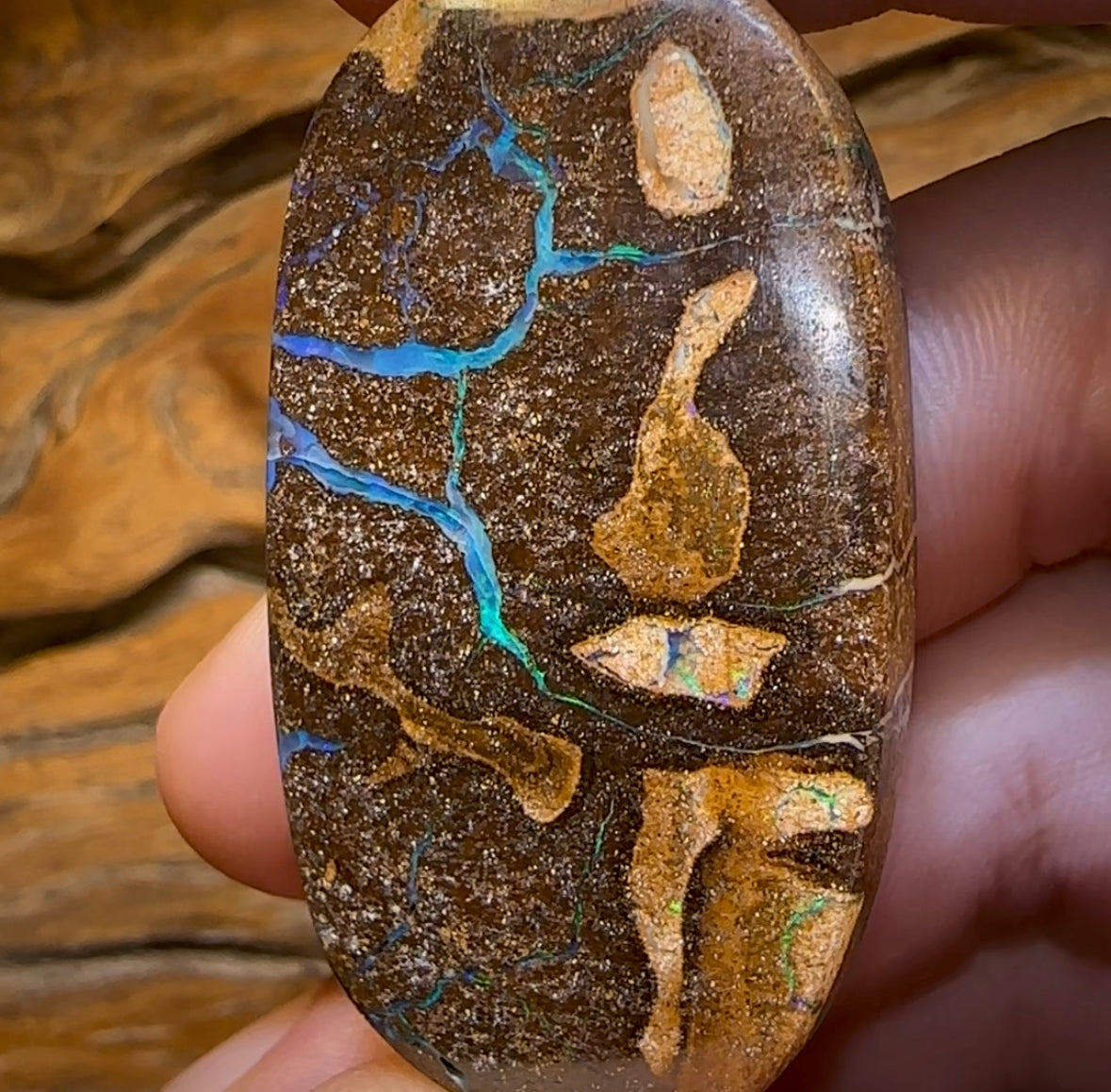 137.6cts - Queensland Boulder Seam Opal from Winton. Double Sided - Opal Whisperers