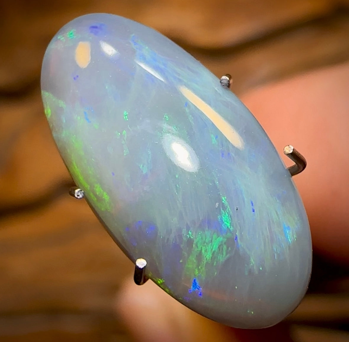 4.2cts - Australian Dark Opal from Lightning Ridge Bargain price for a big Stone - Opal Whisperers