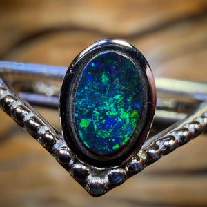 Sterling Silver - Queensland Boulder Opal Doublet Ring