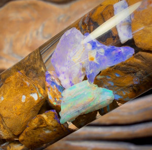 🔨 AUCTION 🔨 127.3cts - Vial of Yowah Nut Opal Rough w/ Fossil Opal