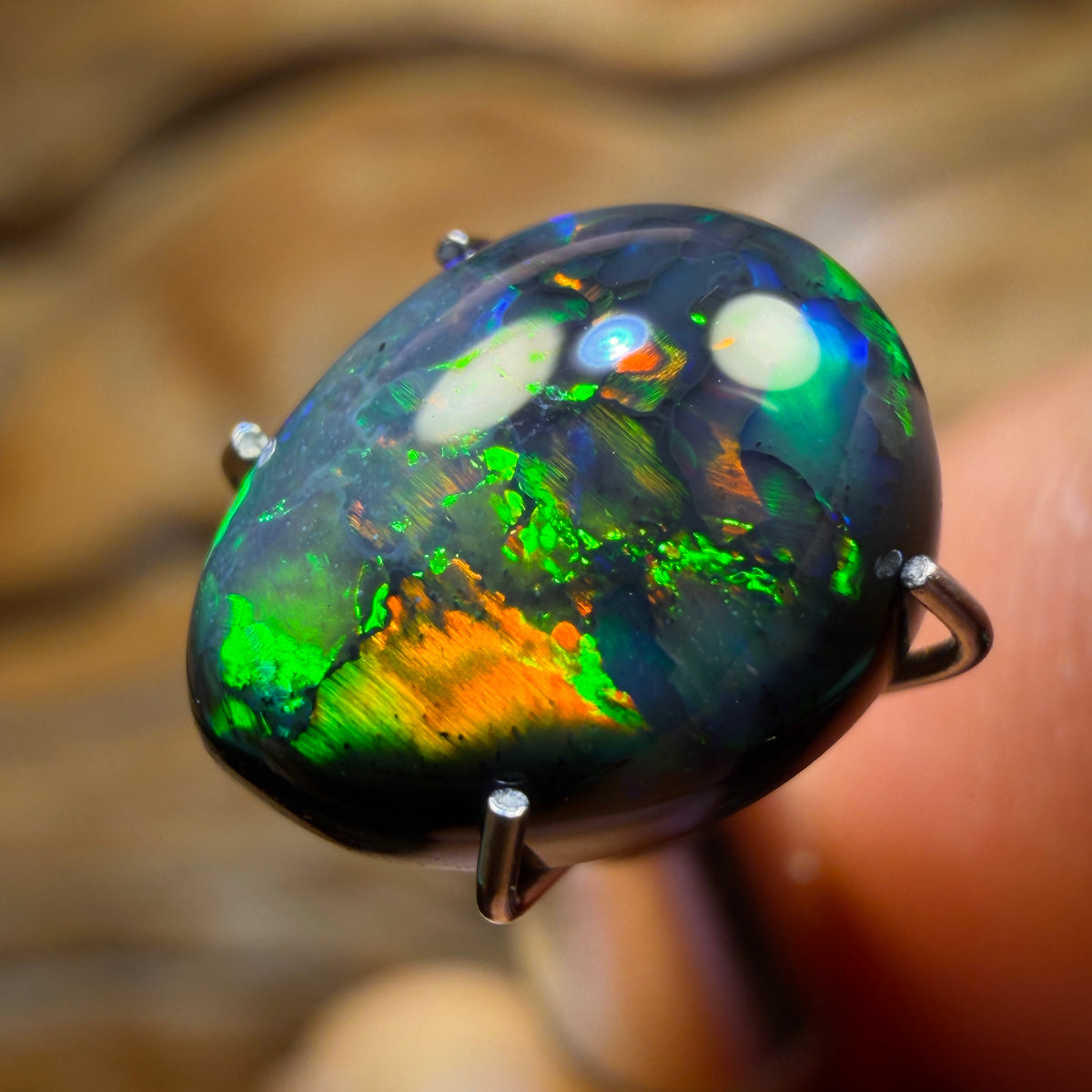 “Set in Stone” - Private Collector Investment - 2.3cts Gem Lightning Ridge Black Opal