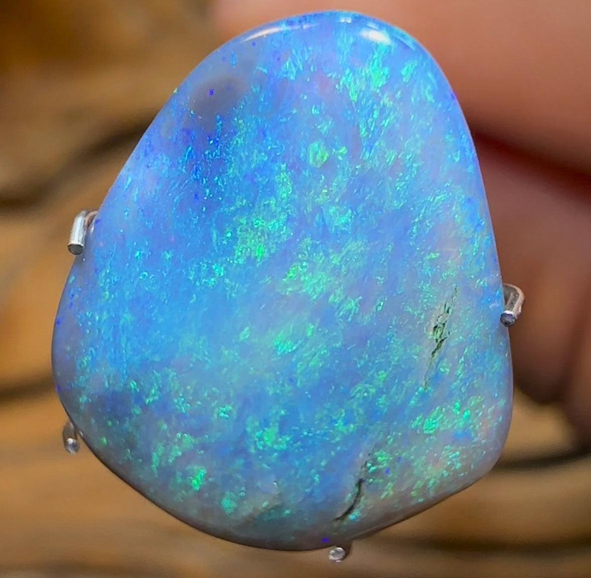 5.6cts - Lightning Ridge Semi Black Opal - Opal Whisperers