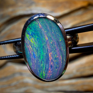 TGIF Sterling Silver - Queensland Boulder Opal Doublet Ring