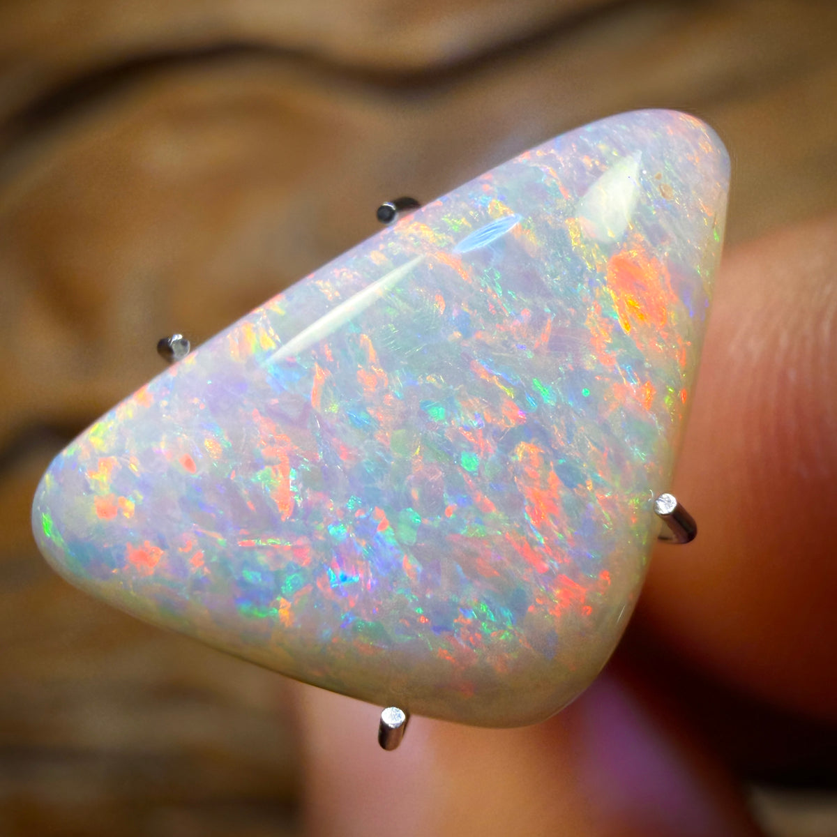 Banger Card! 3.5cts - Gem South Australian White Opal from Coober Pedy Double Sided