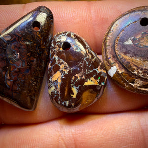 78.2cts - 3x Drilled Queensland Boulder Opals. BARGAIN Wholesale Parcel