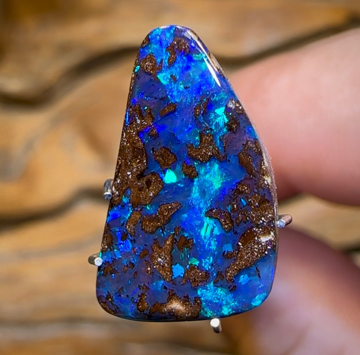 5.7cts - Australian Boulder Seam Opal. “Deep Water Reef” Pattern - Opal Whisperers