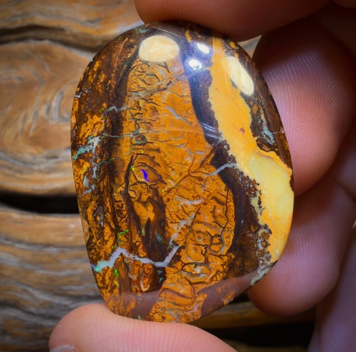 91.6cts - Australian Boulder Opal from Yowah. Double Sided