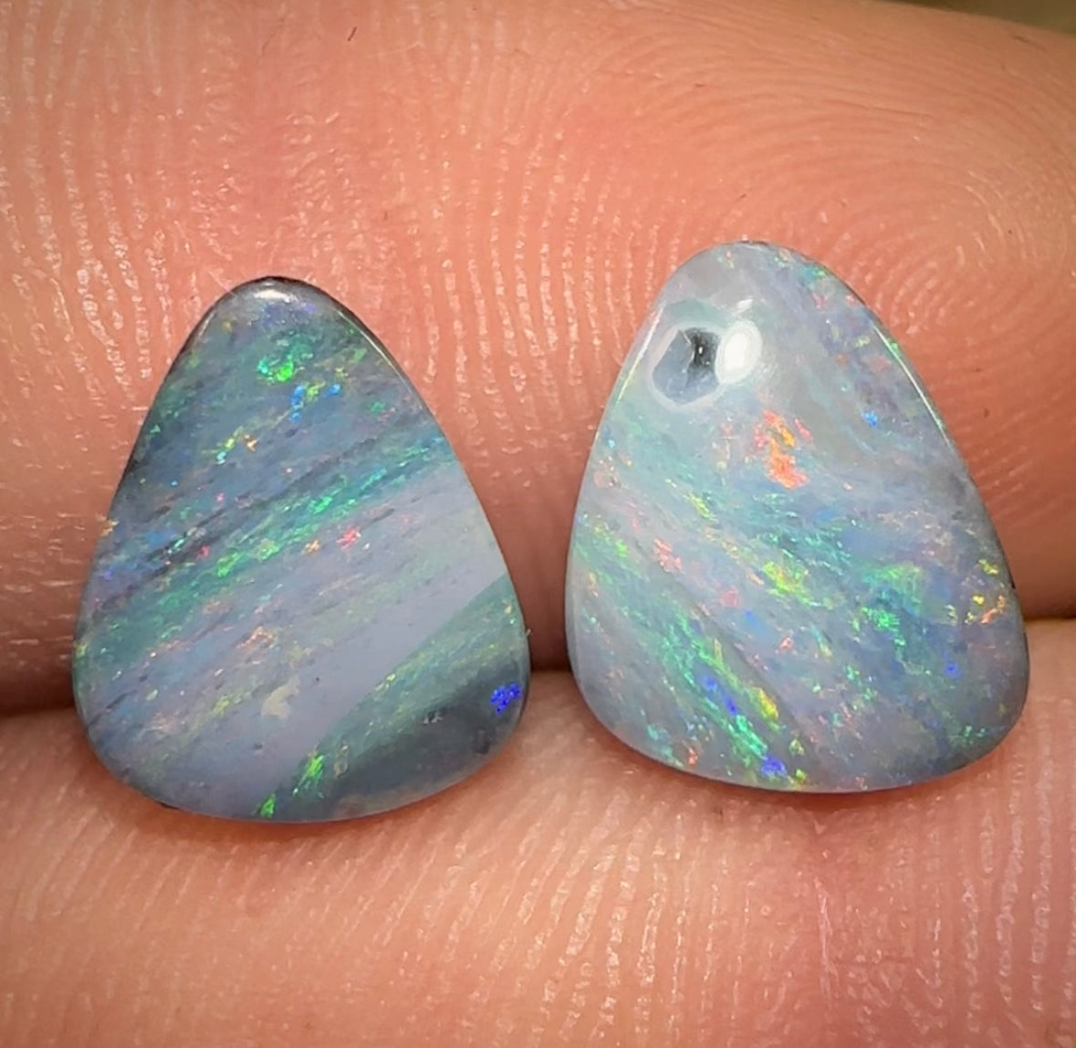 4.1cts - Queensland Boulder Solid Opal Pair - Opal Whisperers