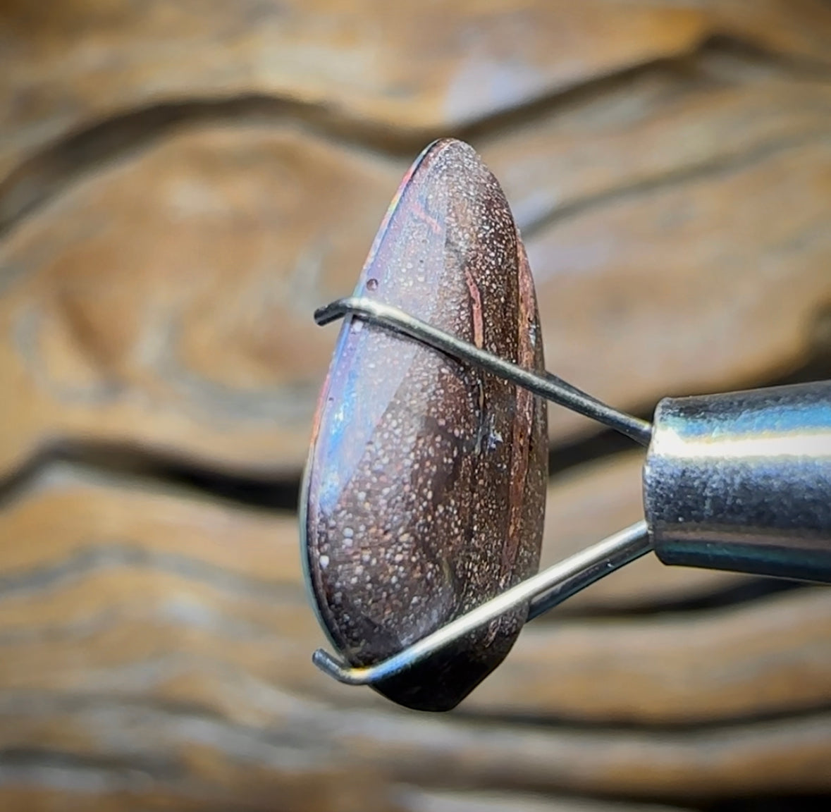 5cts - “Midnights Fire”Australian Boulder Opal Doublet - Opal Whisperers