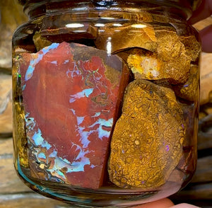 140.9g - Jar of Rough Australian Boulder Opal