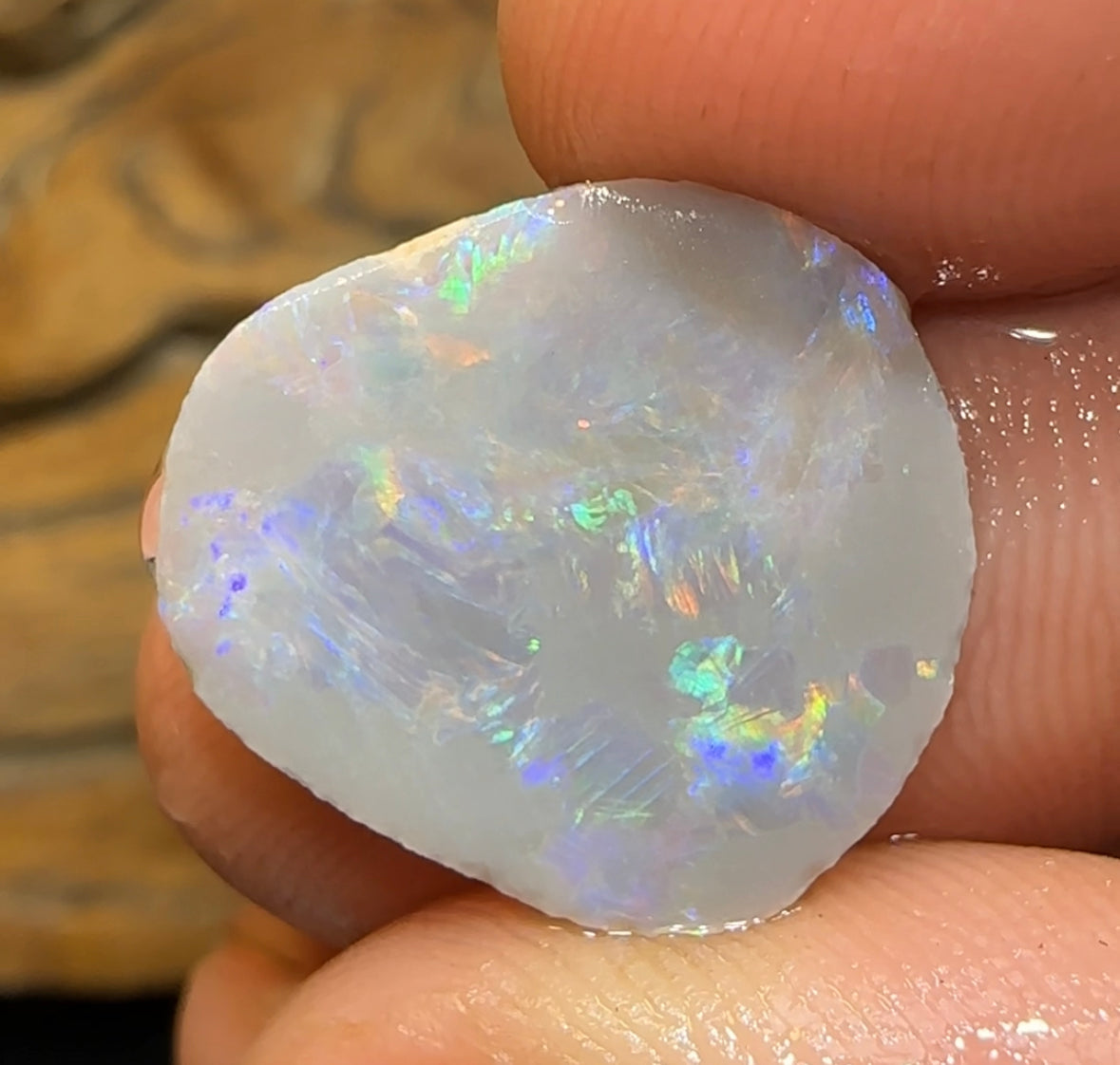 6.1cts - Lightning Ridge Semi Black Opal Rub - Opal Whisperers