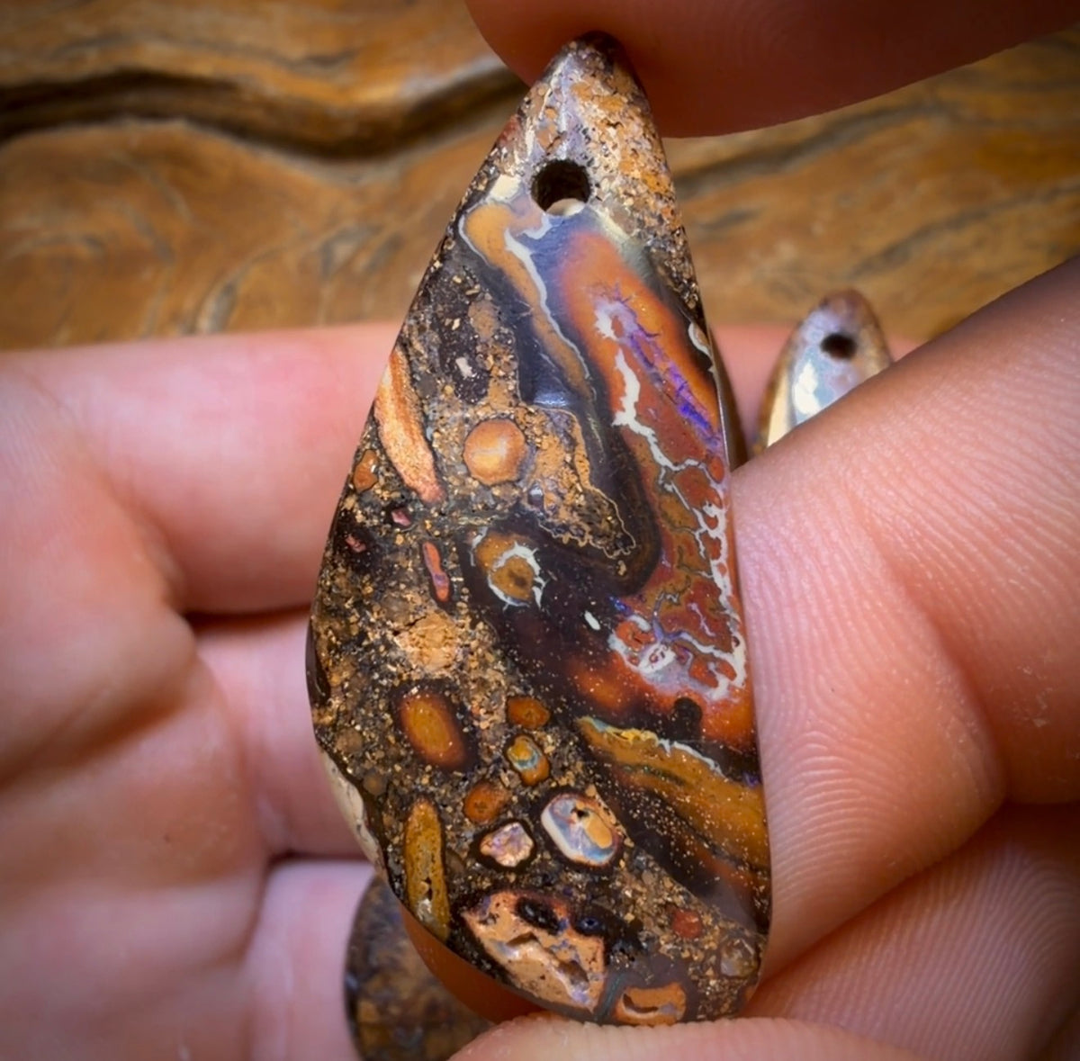 147.3cts - 5x Drilled Queensland Boulder Opals. Wholesale Parcel