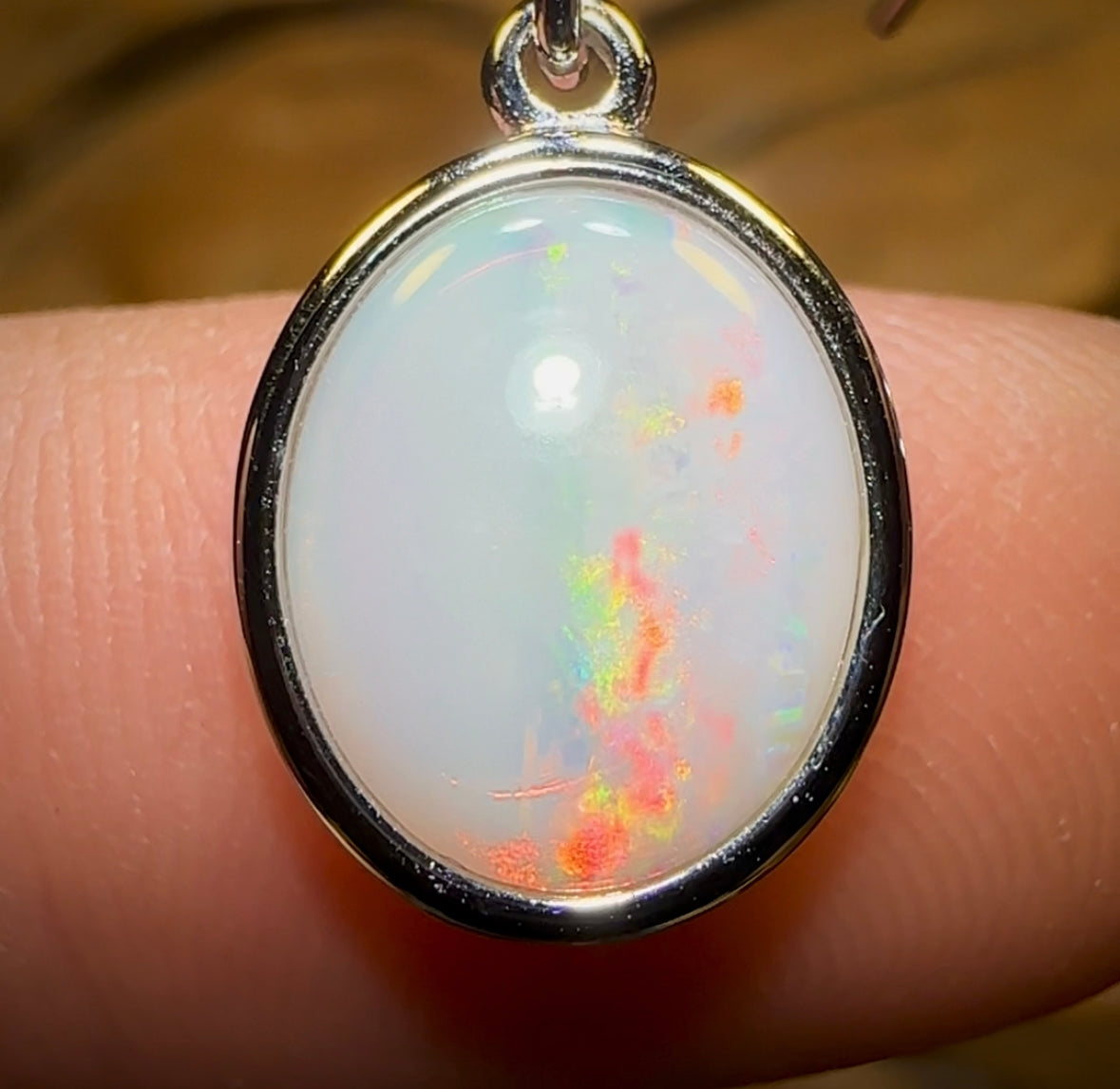 Sterling Silver - South Australian White Opal Hook Earrings - Opal Whisperers